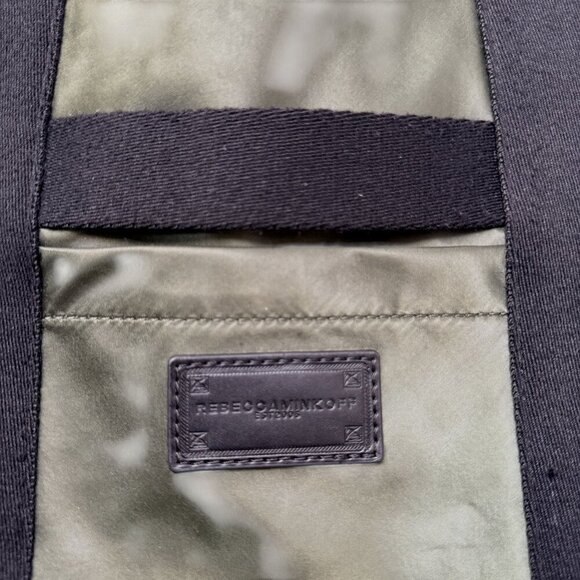 Rebecca Minkoff Totebag Olive Green Satin Overnighter Carryon - Picture 4 of 16